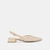 BIRDIE FLATS OFF WHITE WOVEN LEATHER(Birdie Flats Off White Woven Leather)
