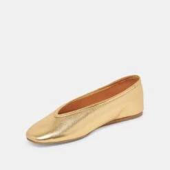 BRAIDY BALLET FLATS GOLD METALLIC LEATHER(Braidy Ballet Flats Gold Metallic Leather) -Dolce Vita Shop DOLCEVITA FLATS BRAIDY GOLDMETALLICLEATHER 08