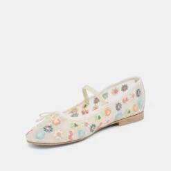 CADEL FLORAL BALLET FLATS IVORY FLORAL MESH(Cadel Floral Ballet Flats Ivory Floral Mesh) -Dolce Vita Shop DOLCEVITA FLATS CADELFLORAL IVORYFLORALMESH 08