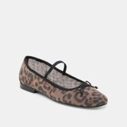CADEL BALLET FLATS DK LEOPARD MESH(Cadel Ballet Flats Dk Leopard Mesh) -Dolce Vita Shop DOLCEVITA FLATS CADEL DKLEOPARDMESH 01