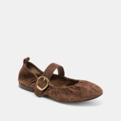 CAELY BALLET FLATS DK BROWN SUEDE(Caely Ballet Flats Dk Brown Suede) -Dolce Vita Shop DOLCEVITA FLATS CAELY DKBROWNSUEDE 01