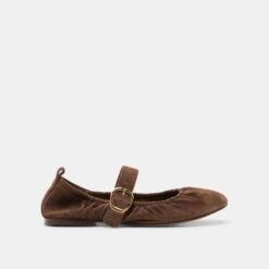 CAELY BALLET FLATS DK BROWN SUEDE(Caely Ballet Flats Dk Brown Suede)
