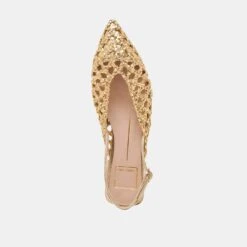 CYNDI FLATS GOLD WOVEN(Cyndi Flats Gold Woven) 22 CYNDI FLATS GOLD WOVEN(Cyndi Flats Gold Woven) -Dolce Vita Shop DOLCEVITA FLATS CYNDI GOLDWOVEN 06