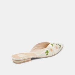 ELM FLATS WHITE FLORAL RAFFIA(Elm Flats White Floral Raffia) -Dolce Vita Shop DOLCEVITA FLATS ELM WHITEFLORALRAFFIA 03