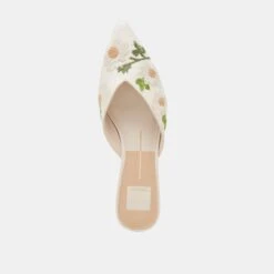 ELM FLATS WHITE FLORAL RAFFIA(Elm Flats White Floral Raffia) -Dolce Vita Shop DOLCEVITA FLATS ELM WHITEFLORALRAFFIA 06