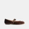 GIBSEN BALLET FLATS CHOCOLATE VELVET(Gibsen Ballet Flats Chocolate Velvet)