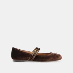GIBSEN BALLET FLATS CHOCOLATE VELVET(Gibsen Ballet Flats Chocolate Velvet)