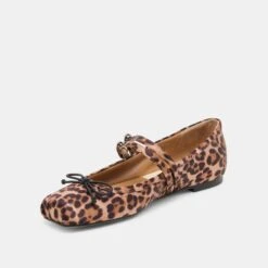 GIBSEN BALLET FLATS DK LEOPARD SATIN(Gibsen Ballet Flats Dk Leopard Satin) -Dolce Vita Shop DOLCEVITA FLATS GIBSEN DKLEOPARDSATIN 08