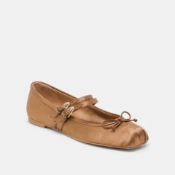 GIBSEN BALLET FLATS MID BROWN SATIN(Gibsen Ballet Flats Mid Brown Satin) 16 GIBSEN BALLET FLATS MID BROWN SATIN(Gibsen Ballet Flats Mid Brown Satin) -Dolce Vita Shop DOLCEVITA FLATS GIBSEN MIDBROWNSATIN 01