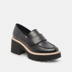 HALONA LOAFERS ONYX LEATHER - Re:vita(Halona Loafers Onyx Leather Resale) -Dolce Vita Shop DOLCEVITA FLATS HALONA ONYXSUEDE 01