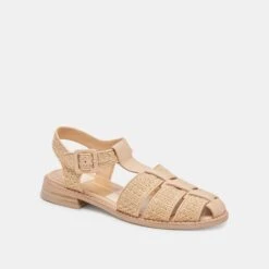 HOLIS SANDALS LT NATURAL RAFFIA(Holis Sandals Lt Natural Raffia) -Dolce Vita Shop DOLCEVITA FLATS HILAH LTNATURALRAFFIA 01