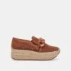 JHENEE ESPADRILLE SNEAKERS PECAN PERFORATED SUEDE - Re:vita(Jhenee Espadrille Sneakers Pecan Perforated Suede Resale)
