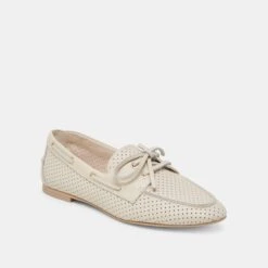 LAKIN LOAFERS IVORY PERFORATED LEATHER(Lakin Loafers Ivory Perforated Leather) -Dolce Vita Shop DOLCEVITA FLATS LAKIN IVORYPERFORATEDLEATHER 01