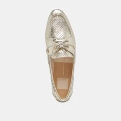 LAKIN LOAFERS PLATINUM PERFORATED LEATHER(Lakin Loafers Platinum Perforated Leather) -Dolce Vita Shop DOLCEVITA FLATS LAKIN PLATINUMPERFORATEDLEATHER 06