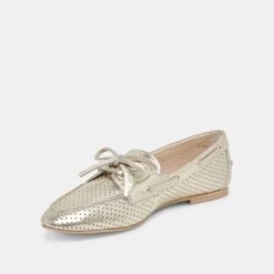 LAKIN LOAFERS PLATINUM PERFORATED LEATHER(Lakin Loafers Platinum Perforated Leather) -Dolce Vita Shop DOLCEVITA FLATS LAKIN PLATINUMPERFORATEDLEATHER 08