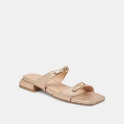 LAVERN SANDALS GOLD METALLIC LEATHER(Lavern Sandals Gold Metallic Leather) -Dolce Vita Shop DOLCEVITA FLATS LAVERN GOLDMETALLICLEATHER 01