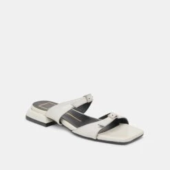 LAVERN SANDALS OFF WHITE CRINKLE PATENT(Lavern Sandals Off White Crinkle Patent) -Dolce Vita Shop DOLCEVITA FLATS LAVERN OFFWHITECRINKLEPATENT 01