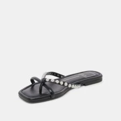 LUCCA PEARL SANDALS BLACK PEARLS(Lucca Pearl Sandals Black Pearls) -Dolce Vita Shop DOLCEVITA FLATS LUCCAPEARL BLACKPEARLS 08