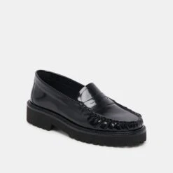 MAXWELL LOAFERS BLACK LEATHER(Maxwell Loafers Black Leather) -Dolce Vita Shop DOLCEVITA FLATS MAXWEL MIDNIGHT PATENT LEATHER 01