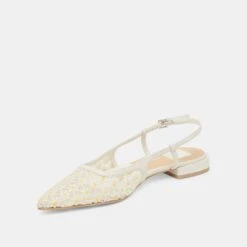 PAMIE FLORAL FLATS WHITE YELLOW FLORAL MESH(Pamie Floral Flats White Yellow Floral Mesh) -Dolce Vita Shop DOLCEVITA FLATS PAMIEFLORAL WHITE YELLOWFLORALMESH 08