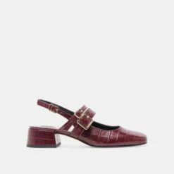 PATZY HEELS OXBLOOD EMBOSSED LEATHER(Patzy Heels Oxblood Embossed Leather)