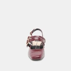 PATZY HEELS OXBLOOD EMBOSSED LEATHER(Patzy Heels Oxblood Embossed Leather) -Dolce Vita Shop DOLCEVITA FLATS PATZY CRANBERRYEMBOSSEDLEATHER 04