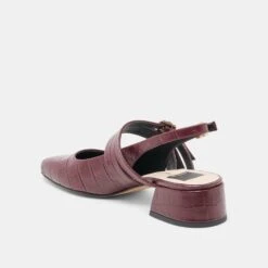 PATZY HEELS OXBLOOD EMBOSSED LEATHER(Patzy Heels Oxblood Embossed Leather) -Dolce Vita Shop DOLCEVITA FLATS PATZY CRANBERRYEMBOSSEDLEATHER 08
