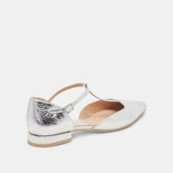 PEATY FLATS SILVER DISTRESSED LEATHER(Peaty Flats Silver Distressed Leather) -Dolce Vita Shop DOLCEVITA FLATS PEATY SILVER DISTRESSED LEATHER 03