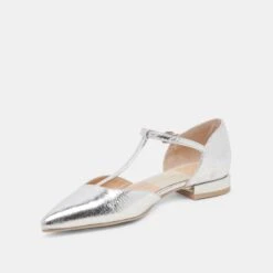 PEATY FLATS SILVER DISTRESSED LEATHER(Peaty Flats Silver Distressed Leather) -Dolce Vita Shop DOLCEVITA FLATS PEATY SILVER DISTRESSED LEATHER 08