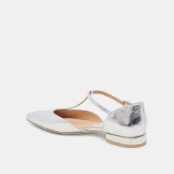 PEATY FLATS SILVER DISTRESSED LEATHER(Peaty Flats Silver Distressed Leather) -Dolce Vita Shop DOLCEVITA FLATS PEATY SILVER DISTRESSED LEATHER 09