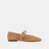 RELAN BALLET FLATS LT BROWN SUEDE(Relan Ballet Flats Lt Brown Suede)