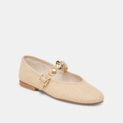 RELAN BALLET FLATS LT NATURAL RAFFIA(Relan Ballet Flats Lt Natural Raffia) -Dolce Vita Shop DOLCEVITA FLATS RELAN LTNATURALRAFFIA 01