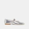 RELAN BALLET FLATS SILVER DISTRESSED LEATHER(Relan Ballet Flats Silver Distressed Leather)