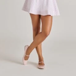 REYES X BYRDIE GOLF BALLET FLATS PINK PLAID GINGHAM(Reyes X Byrdie Golf Ballet Flats Pink Plaid Gingham) -Dolce Vita Shop DOLCEVITA FLATS REYESBYRDIES PINKPLAID ONFOOT 01