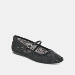 REYES CRYSTAL BALLET FLATS BLACK MESH(Reyes Crystal Ballet Flats Black Mesh) -Dolce Vita Shop DOLCEVITA FLATS REYESCRYSTAL BLACKMESH 01