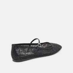 REYES CRYSTAL BALLET FLATS BLACK MESH(Reyes Crystal Ballet Flats Black Mesh) -Dolce Vita Shop DOLCEVITA FLATS REYESCRYSTAL BLACKMESH 03