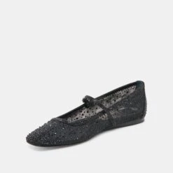 REYES CRYSTAL BALLET FLATS BLACK MESH(Reyes Crystal Ballet Flats Black Mesh) -Dolce Vita Shop DOLCEVITA FLATS REYESCRYSTAL BLACKMESH 08