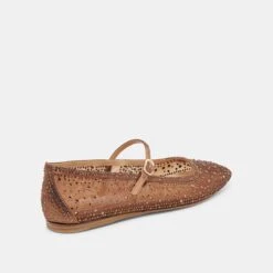REYES CRYSTAL BALLET FLATS MID BROWN MESH(Reyes Crystal Ballet Flats Mid Brown Mesh) -Dolce Vita Shop DOLCEVITA FLATS REYESCRYSTAL MIDBROWNMESH 03