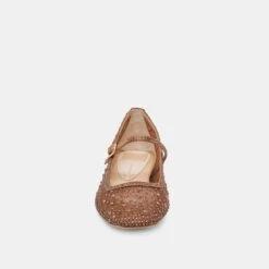 REYES CRYSTAL BALLET FLATS MID BROWN MESH(Reyes Crystal Ballet Flats Mid Brown Mesh) -Dolce Vita Shop DOLCEVITA FLATS REYESCRYSTAL MIDBROWNMESH 04