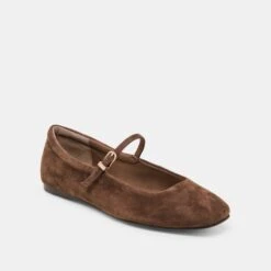 REYES BALLET FLATS DK BROWN SUEDE(Reyes Flats Dk Brown Suede) -Dolce Vita Shop DOLCEVITA FLATS REYES DKBROWNSUEDE 01