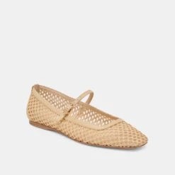 REYES BALLET FLATS LT NATURAL WOVEN RAFFIA(Reyes Flats Lt Natural Woven Raffia) -Dolce Vita Shop DOLCEVITA FLATS REYES LTNATURALWOVENRAFFIA 01
