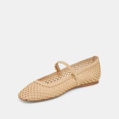 REYES BALLET FLATS LT NATURAL WOVEN RAFFIA(Reyes Flats Lt Natural Woven Raffia) -Dolce Vita Shop DOLCEVITA FLATS REYES LTNATURALWOVENRAFFIA 08