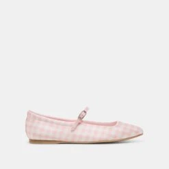 REYES X BYRDIE GOLF BALLET FLATS PINK PLAID GINGHAM(Reyes X Byrdie Golf Ballet Flats Pink Plaid Gingham)