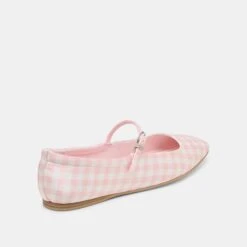 REYES X BYRDIE GOLF BALLET FLATS PINK PLAID GINGHAM(Reyes X Byrdie Golf Ballet Flats Pink Plaid Gingham) -Dolce Vita Shop DOLCEVITA FLATS REYES PINKPLAIDGINGHAM 03