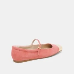 REYES TOE CAP BALLET FLATS CORAL SUEDE(Reyes Toe Cap Ballet Flats Coral Suede) -Dolce Vita Shop DOLCEVITA FLATS REYES TOE CAP CORAL SUEDE 03