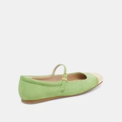 REYES TOE CAP BALLET FLATS LIME SUEDE(Reyes Toe Cap Ballet Flats Lime Suede) -Dolce Vita Shop DOLCEVITA FLATS REYES TOE CAP LIME SUEDE 03