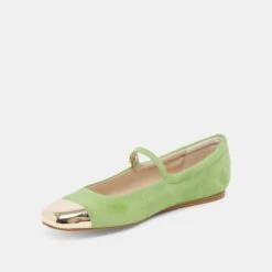 REYES TOE CAP BALLET FLATS LIME SUEDE(Reyes Toe Cap Ballet Flats Lime Suede) -Dolce Vita Shop DOLCEVITA FLATS REYES TOE CAP LIME SUEDE 08