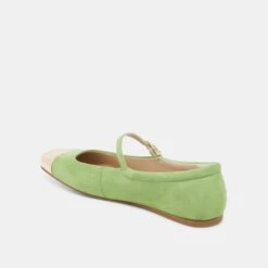 REYES TOE CAP BALLET FLATS LIME SUEDE(Reyes Toe Cap Ballet Flats Lime Suede) -Dolce Vita Shop DOLCEVITA FLATS REYES TOE CAP LIME SUEDE 09