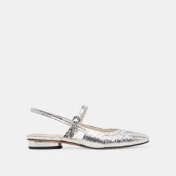 RIANNE FLATS SILVER DISTRESSED LEATHER - Re:vita(Rianne Flats Silver Distressed Leather 3ji1hcvmqm Resale)