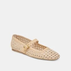 RODNI EYELET PERF BALLET FLATS LT NATURAL WOVEN RAFFIA(Rodni Eyelet Perf Ballet Flats Lt Natural Woven Raffia) -Dolce Vita Shop DOLCEVITA FLATS RODNIEYELETPERF LTNATURALWOVENRAFFIA 01